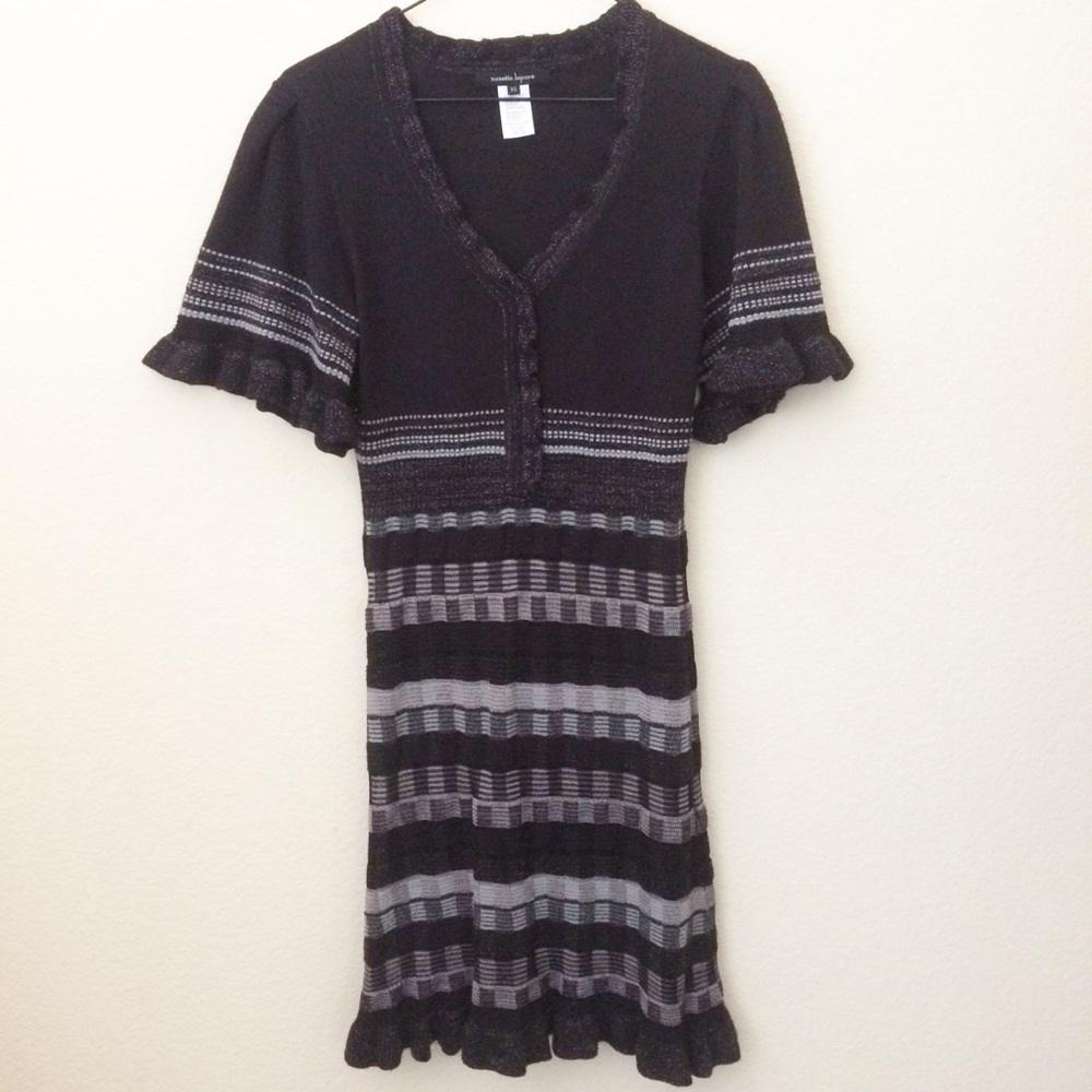 Nanette Lepore Ruffle Wool Blend Sweater Dress